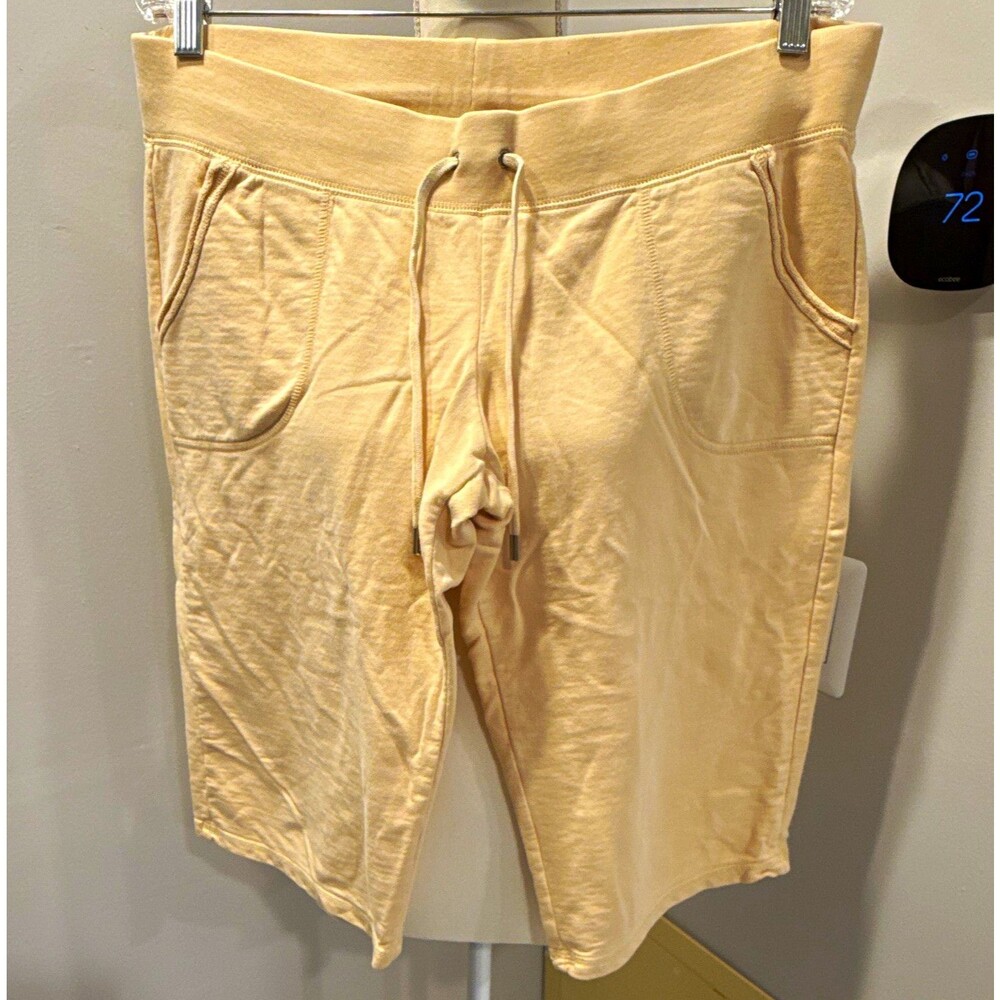 Juicy Couture Logo Knit Athletic Shorts Orange XL Cotton Drawstring Pockets